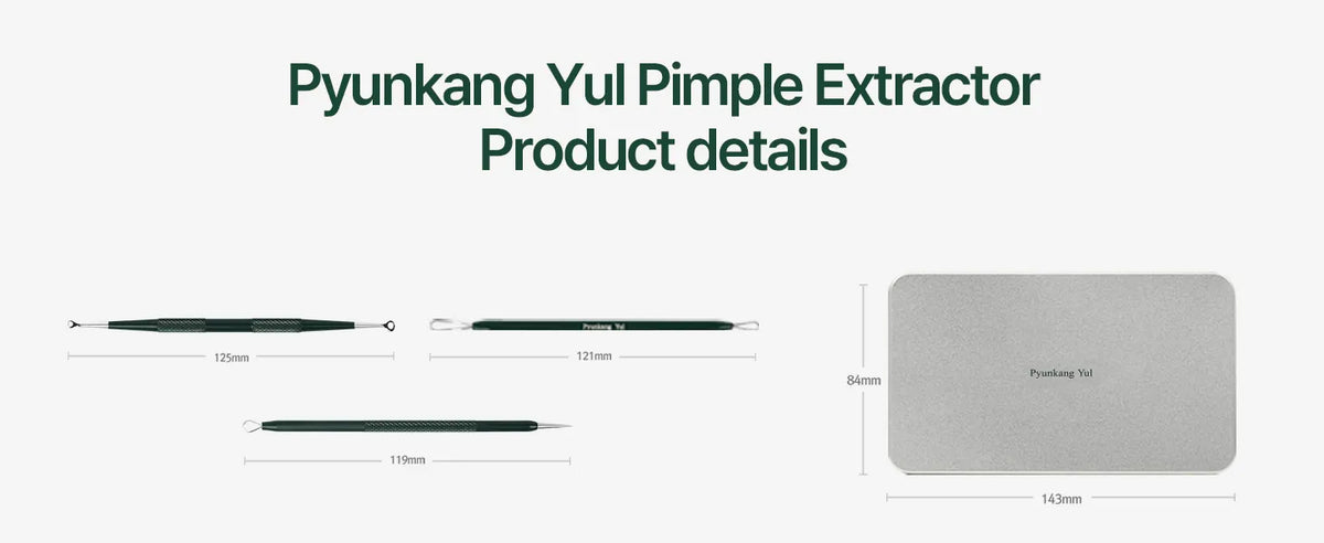 Pyunkang Yul - Pimple Extractor, estuche de estaño incluido, herramientas extractoras para eliminación de espinillas en la cara