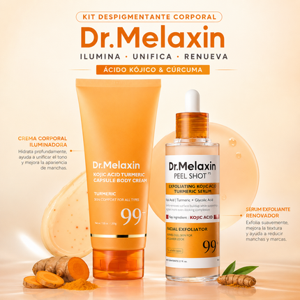 Dr.Melaxin Set Despigmentante Corporal Dr. Melaxin – Sérum Exfoliante + Crema Iluminadora