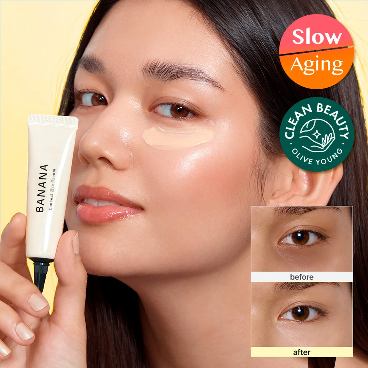 SHAISHAISHAI Banana Conceal Cream – Crema Correctora e Hidratante para Contorno de Ojos 15 g