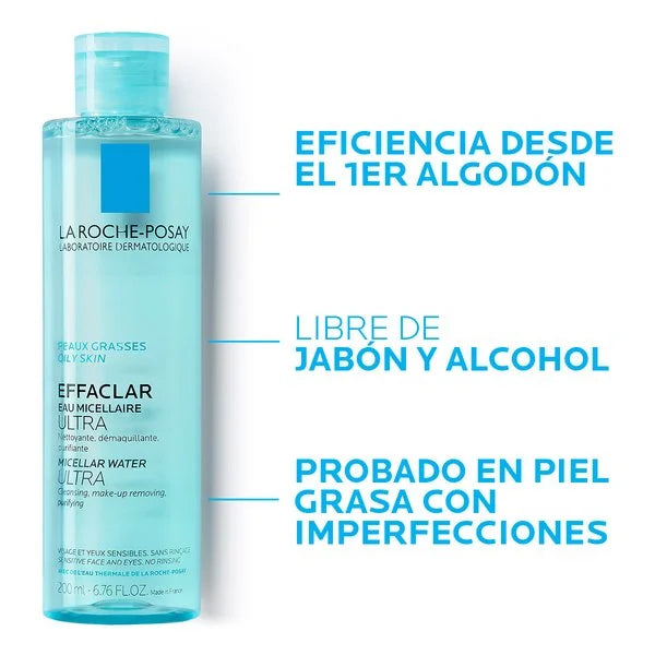 La roca Posay Agua micelar Effaclar para pieles grasas 400ml