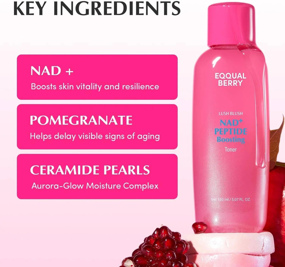 EQUALBERRY NAD+ Peptide Boosting Toner – Tónico Reafirmante e Hidratante 150ml