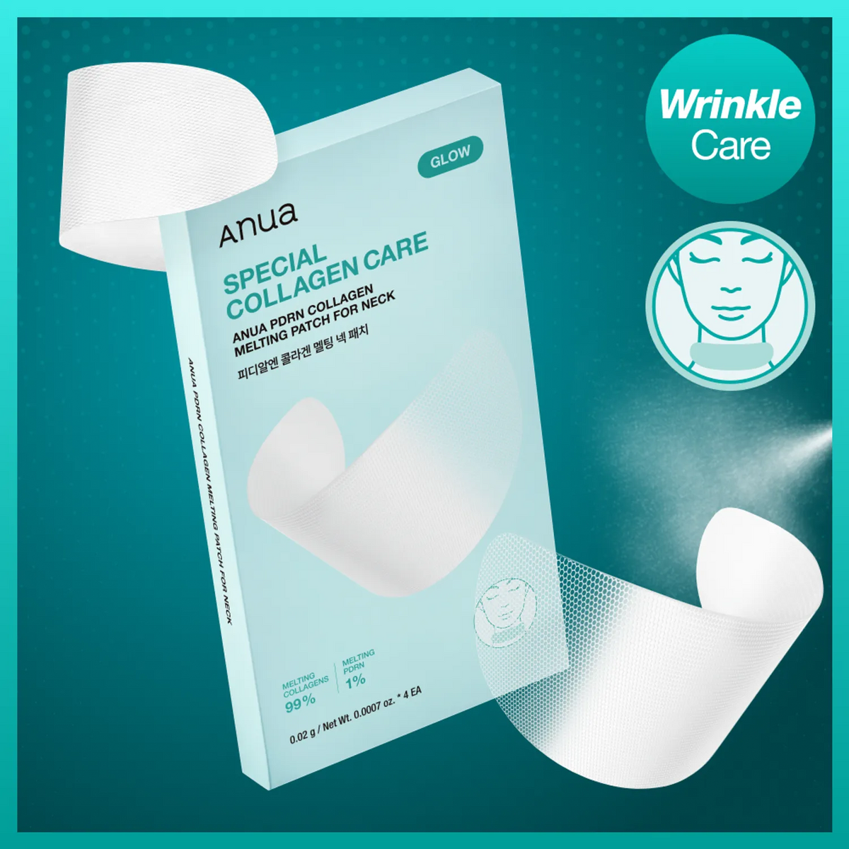 ANUA PDRN Collagen Melting Patch for Glass Skin – Parches de Colágeno y PDRN para Líneas de Expresión