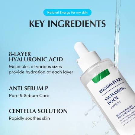 EQQUALBERRY Sérum de hidratación profunda para el rostro Swimming Pool Ampoule 50ml