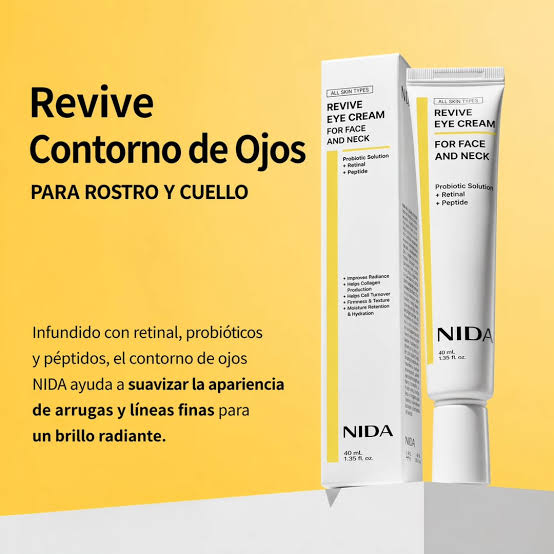 NIDA Revive Eye Cream For Face And Neck –Crema Reafirmante para Ojos, rostro y Cuello 40ml