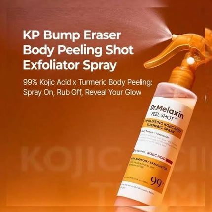 Dr. Melaxin Peel Shot Body Spray – Spray Corporal Exfoliante con Ácido Kójico y Cúrcuma 200 ml