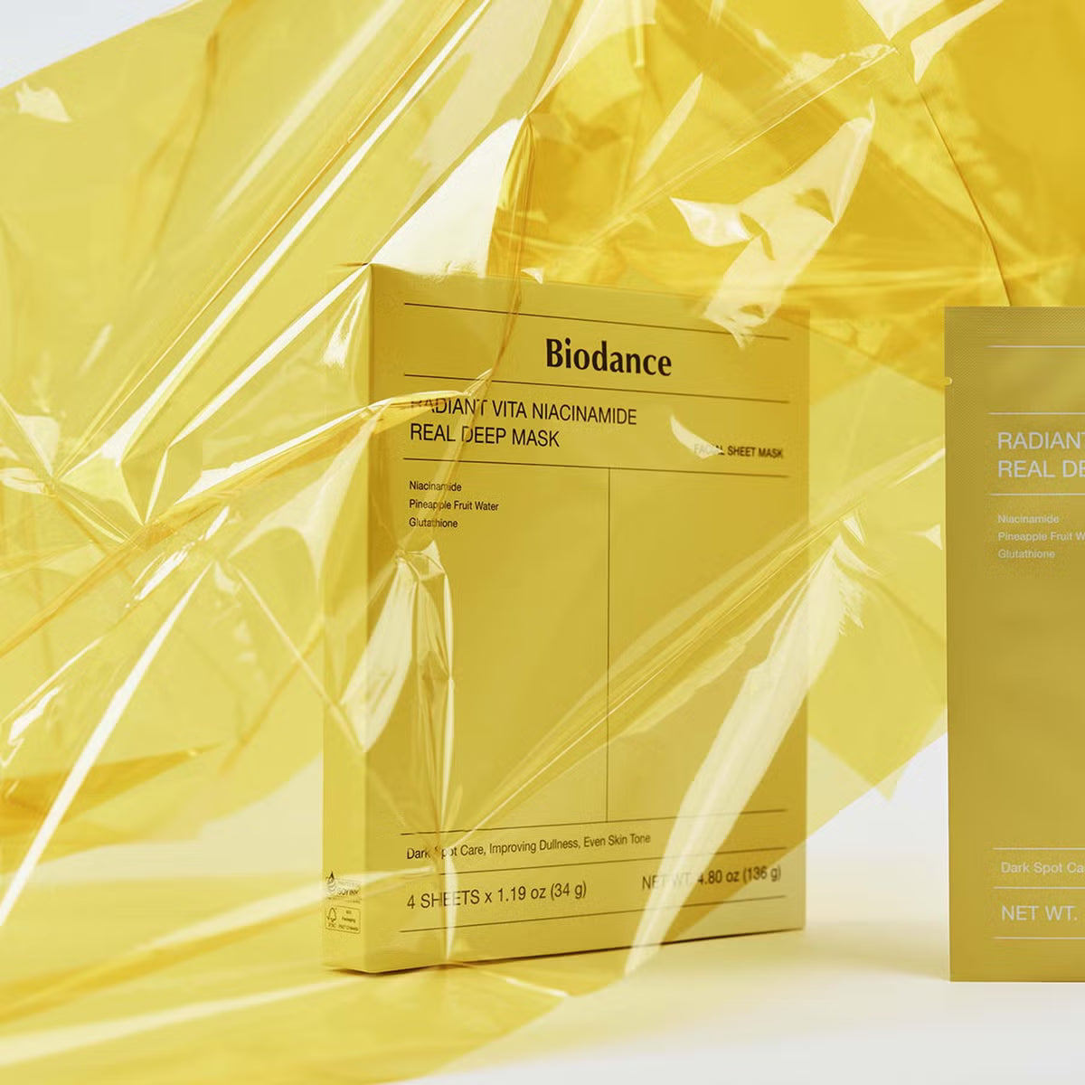 Biodance Radiant Vita Niacinamide Real Deep Mask – 4 mascarillas × 34 g