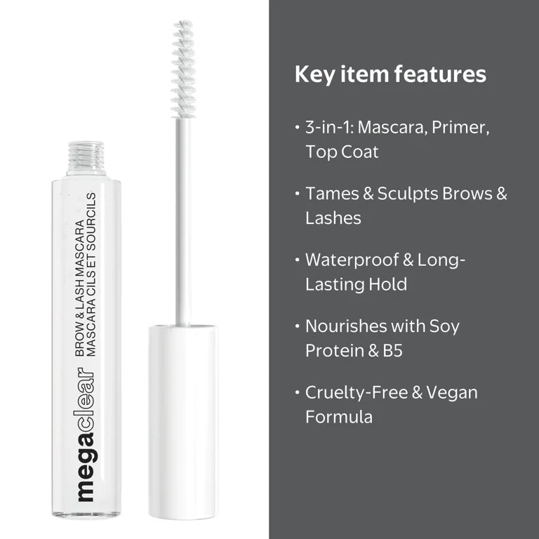 wet n wild Mega Clear Brow & Lash Mascara – Gel Transparente para Cejas y Pestañas
