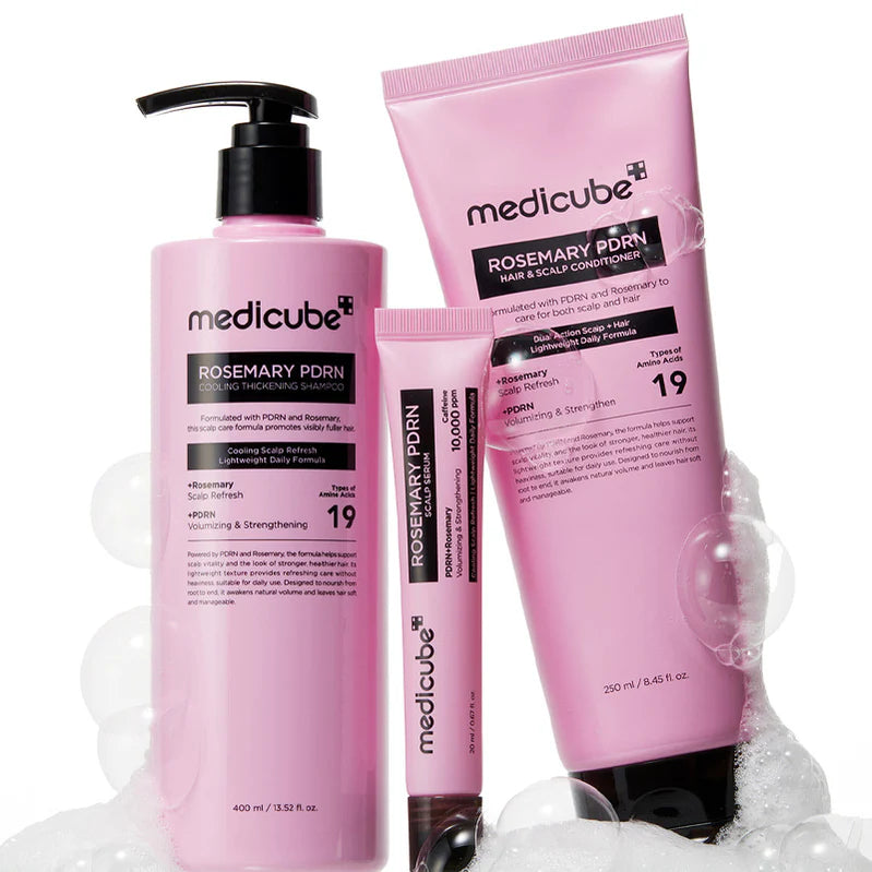 Medicube  Set Rosemary PDRN Thickening Shampoo, acondicionador y serum