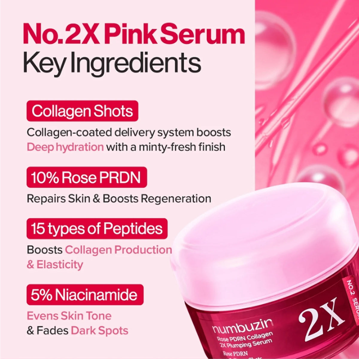 numbuzin No.2 Rose Pdrn Collágeno 2x Plumping Serum 30 ml