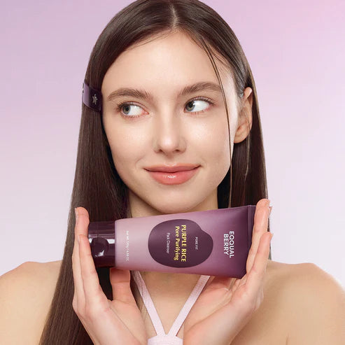 Eqqualberry Purple Rice Pore Purifying Pack Cleanser- Mascarilla de arcilla de doble uso y limpiador de espuma 130g