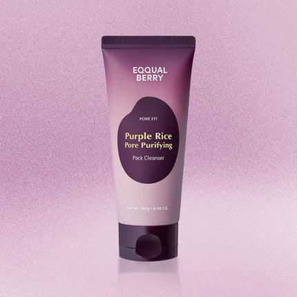 Eqqualberry Purple Rice Pore Purifying Pack Cleanser- Mascarilla de arcilla de doble uso y limpiador de espuma 130g