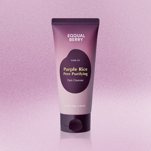 Eqqualberry Purple Rice Pore Purifying Pack Cleanser- Mascarilla de arcilla de doble uso y limpiador de espuma 130g