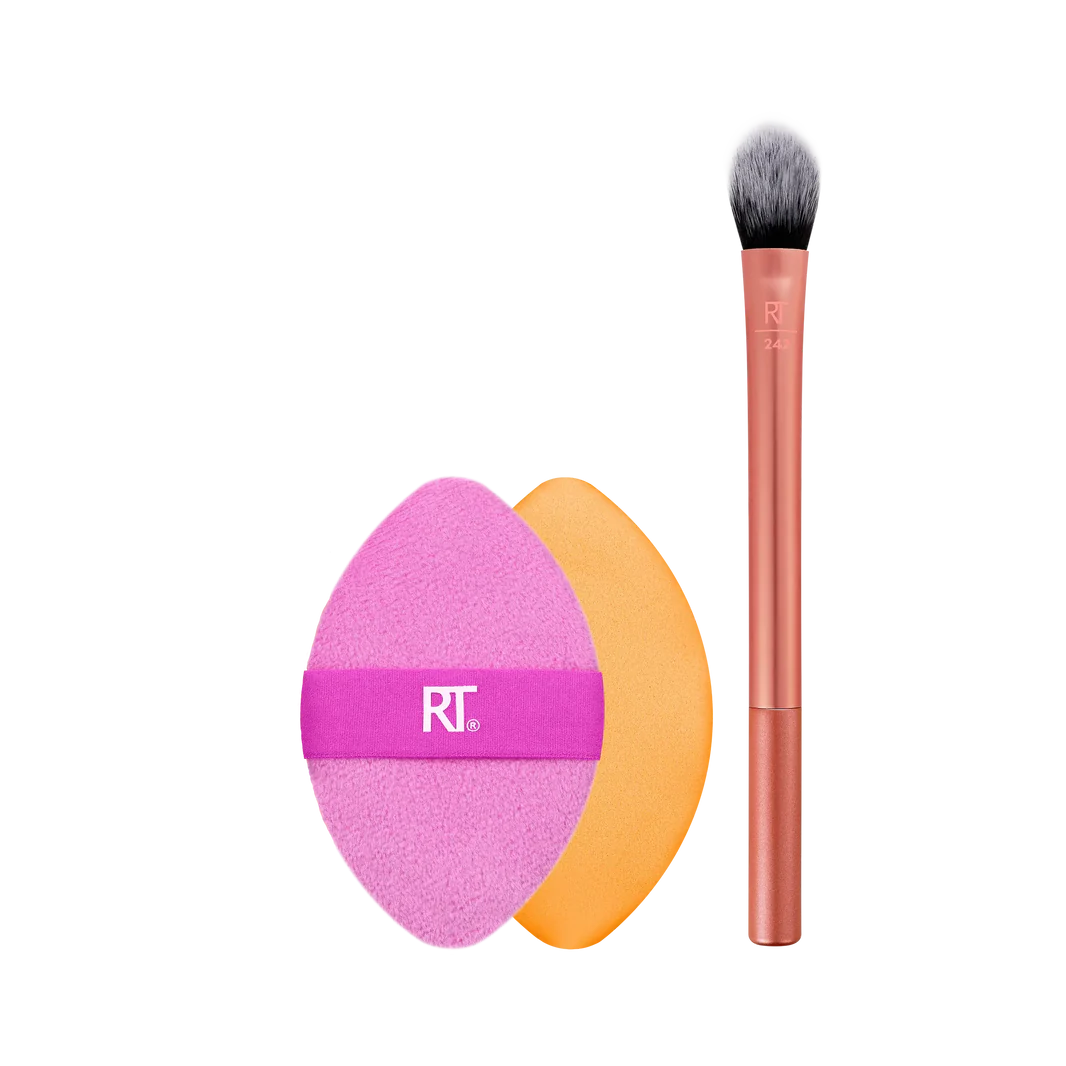Real Techniques Precision Perfection Powder Puff + Makeup Brush Duo