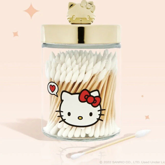 The Creme Shop x Hello Kitty Chic - Tarro de oro mate reutilizable con hisopos de algodón