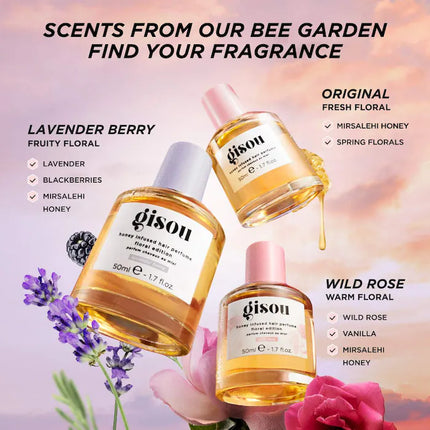 Gisou  Mini perfume capilar con infusión de miel, bayas y lavanda 15ml