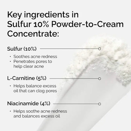 The Ordinary Sulfur 10% Powder-to-Cream Tratamiento localizado para el acné
