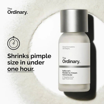 The Ordinary Sulfur 10% Powder-to-Cream Tratamiento localizado para el acné
