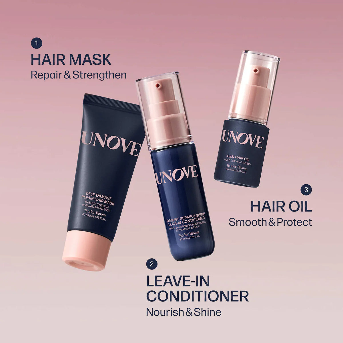 UNOVE  Deep Damage Repair Mini Trio Hair Set