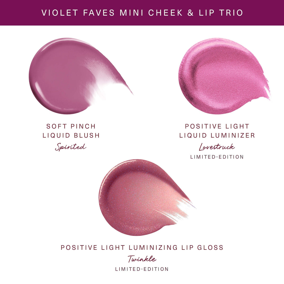 Rare Beauty by Selena Gomez Violet Faves Mini Cheek & Lip Trio