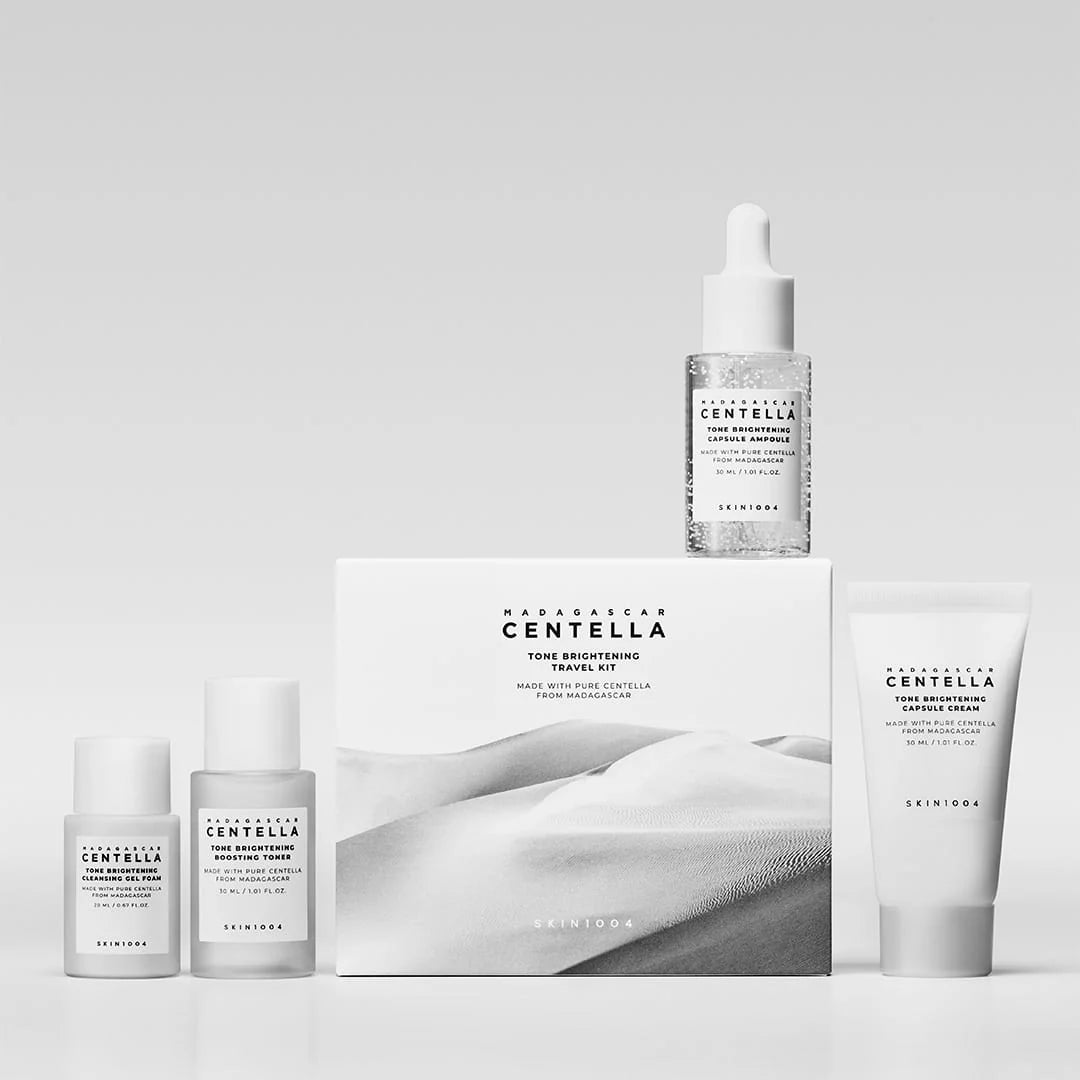 SKIN1004 Madagascar Centella Tone Brightening Travel Kit – Set Iluminador 4 Pasos